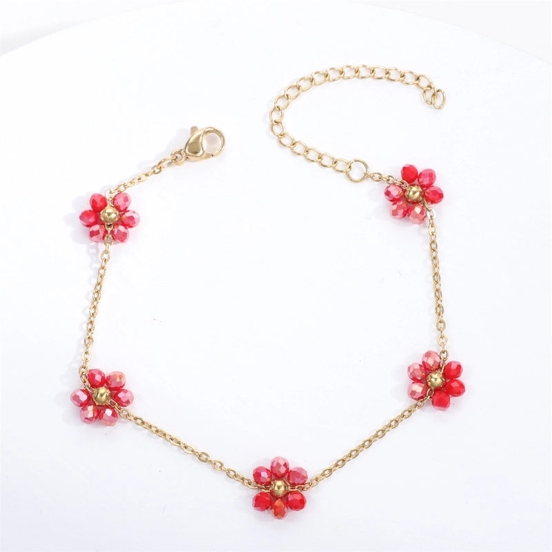 Sweet Flower Titanium Steel Bracelets In Bulk