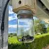 Carpenter Bee Trap Nature Hanging Wood Trap with Glass Jar for Garden Yard Patio