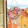 Acrylic Special Shape Peony Butterfly 5D Diamond Painting Wreath Clock