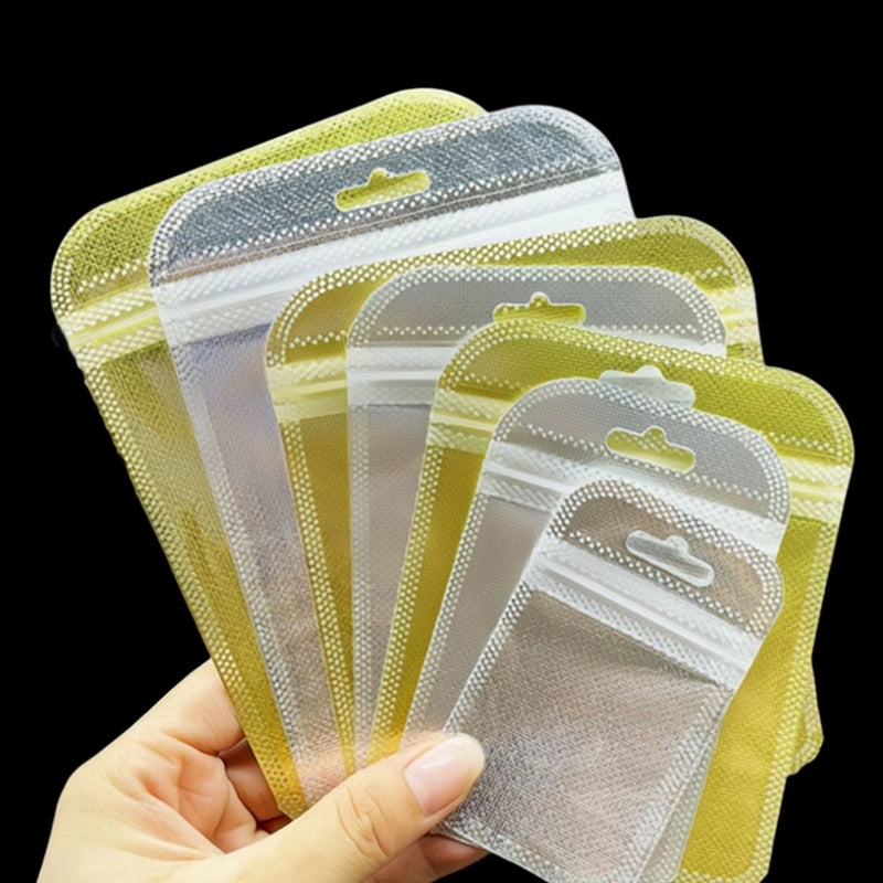 50 PCS/Package Plastic Basic Casual Daily Solid Color Jewelry Packaging Bags