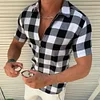 Gioiacombo&trade; Camicia a maniche corte da uomo con stampa check