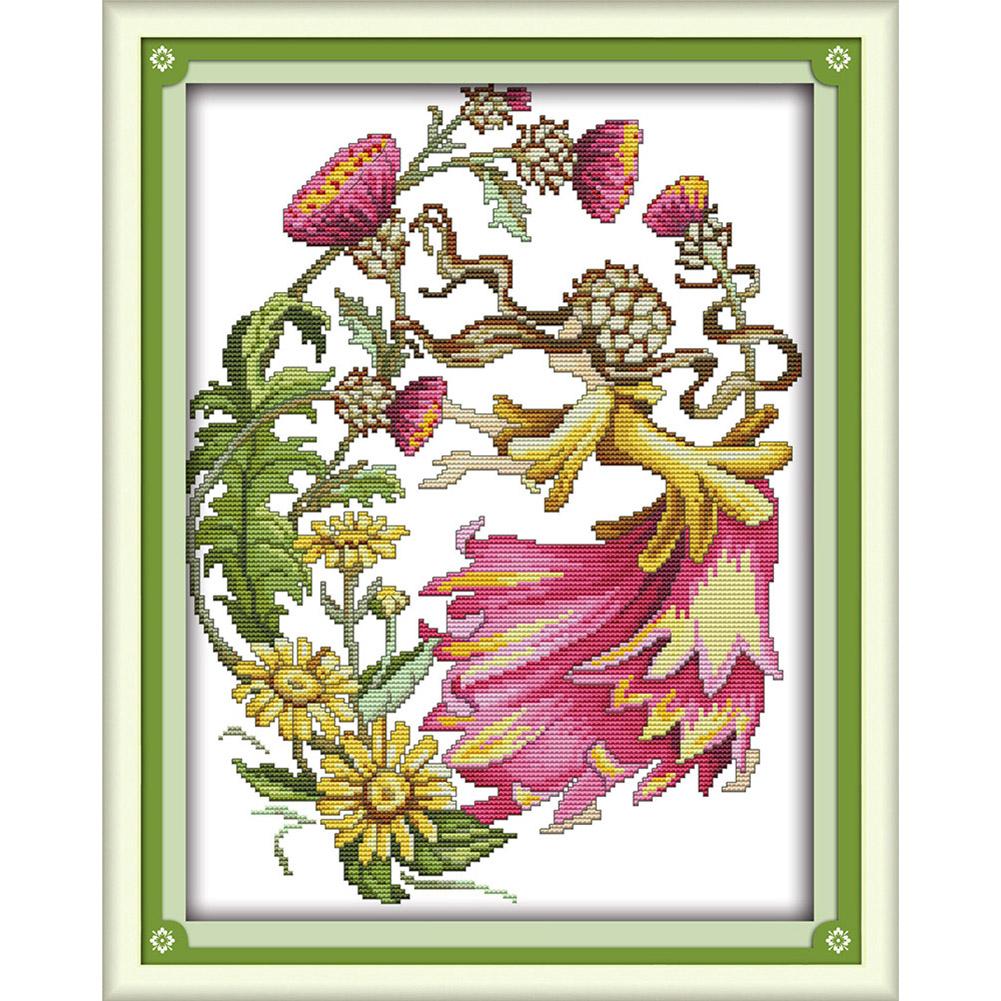 

October Flower Fairy - 14CT Stamped Cross Stitch - 41*32cm, 501 Original