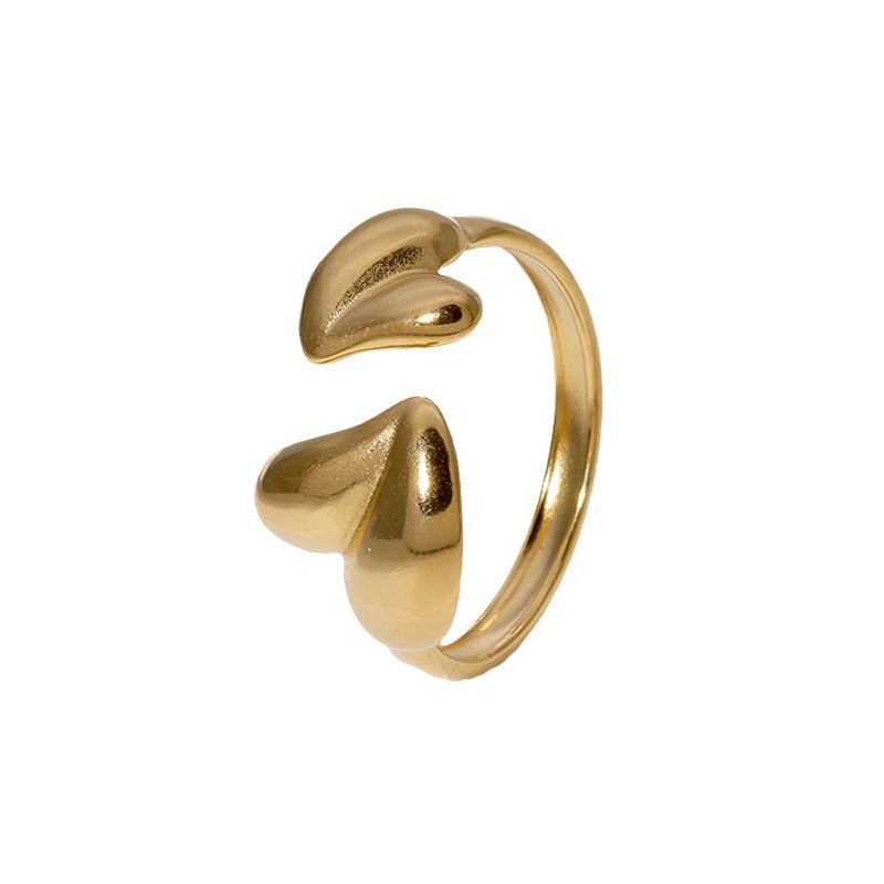 Expressive Heart Heart Stainless Steel Electroplating Rings3