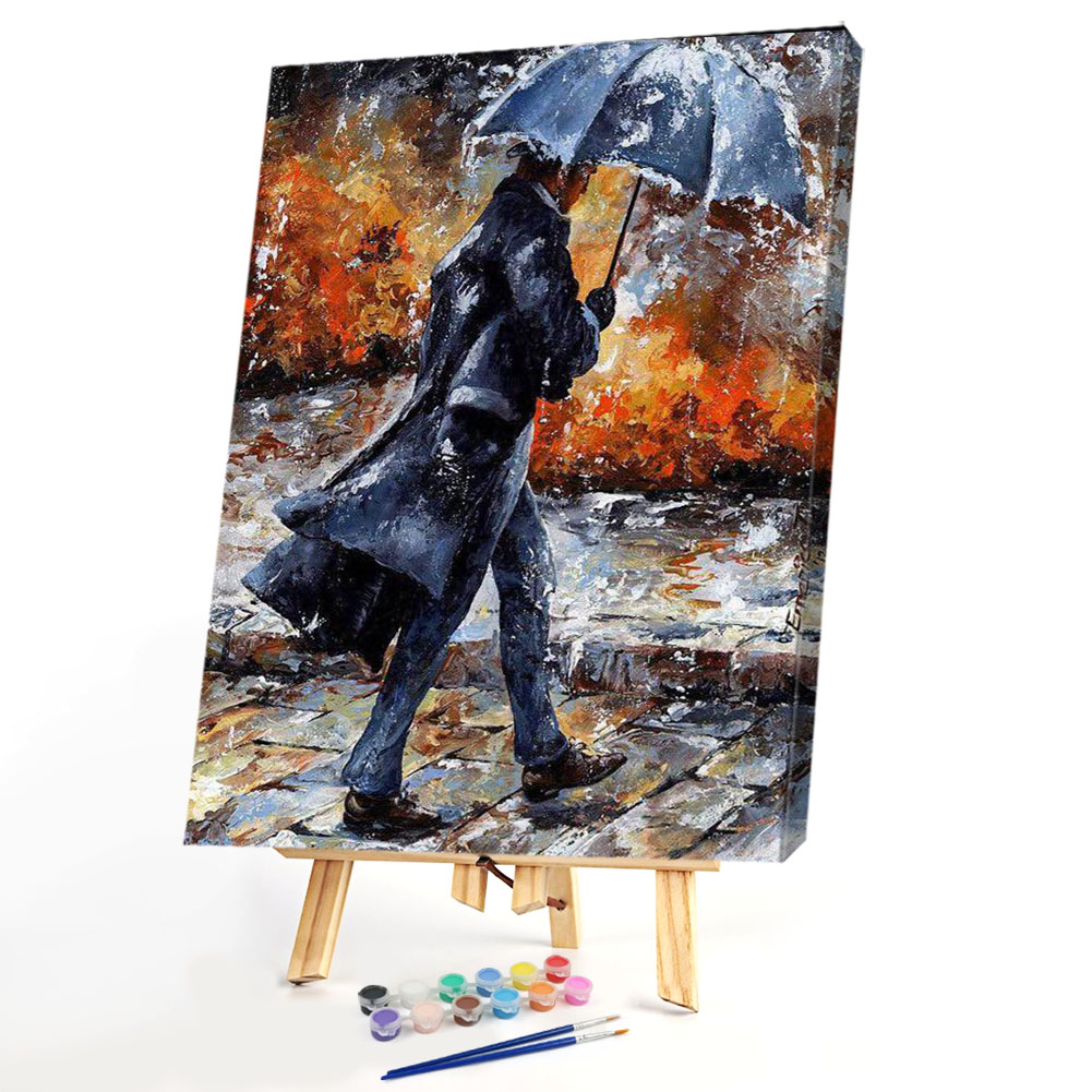 

40*50CM Paint By Numbers-Men in Rain, 501 Original