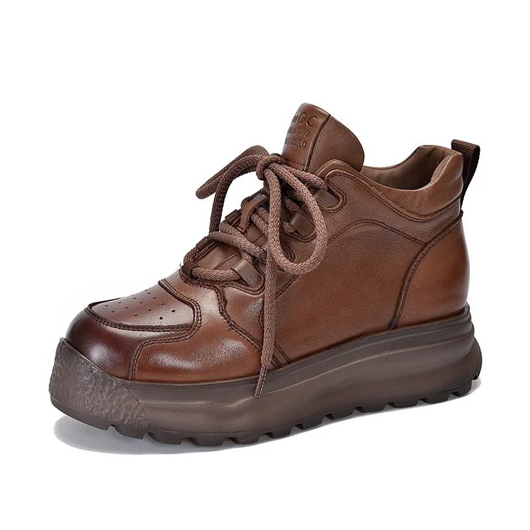 Classic Leather Thick Bottom Martin Boots - yankia