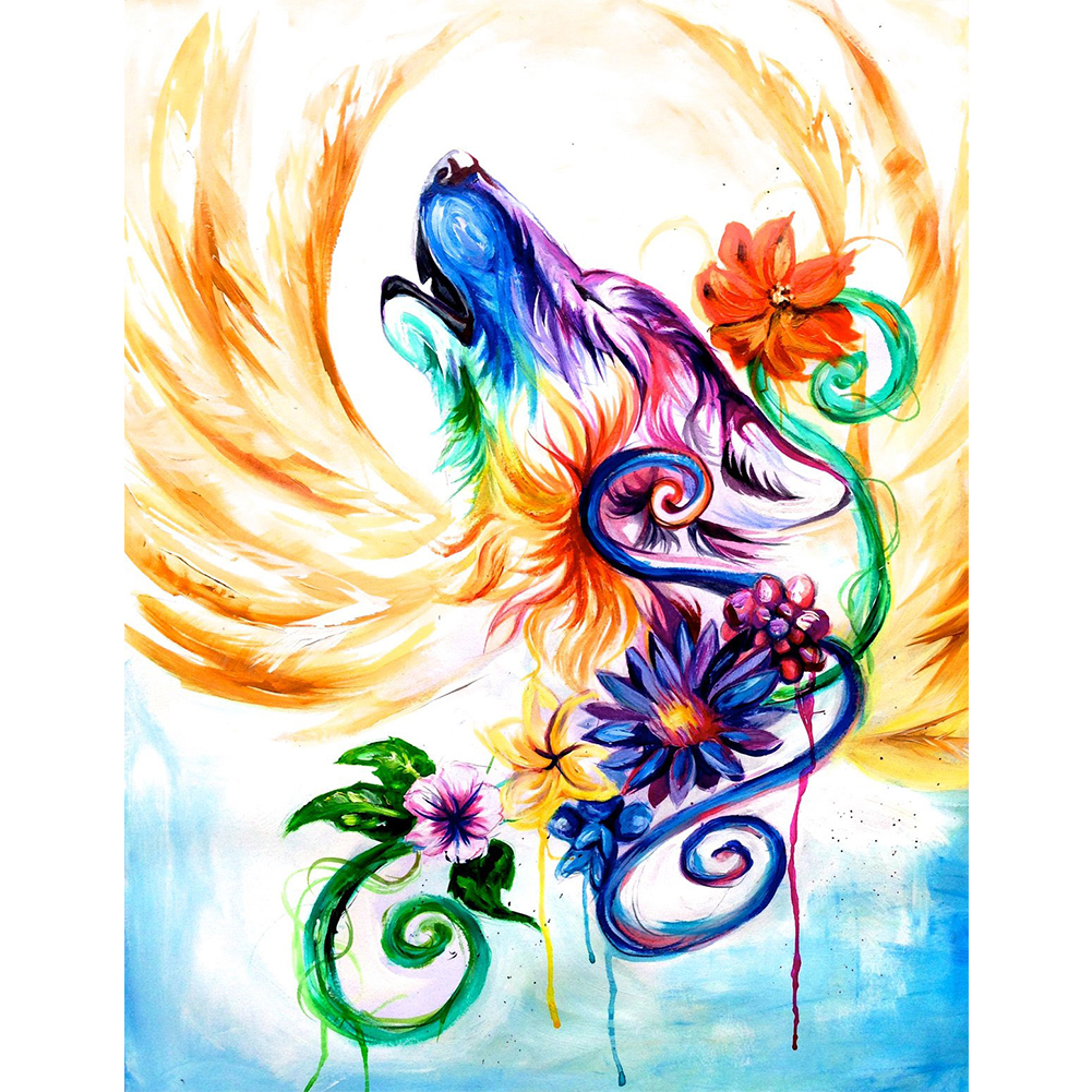 

30*40CM - Round Drill Diamond Painting - Flower and Color Fox, 501 Original