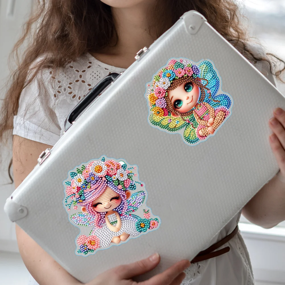 8Pcs 5D Diamond Painting Sticker Kit Diamond Art Stickers for Adults (Fairy)
