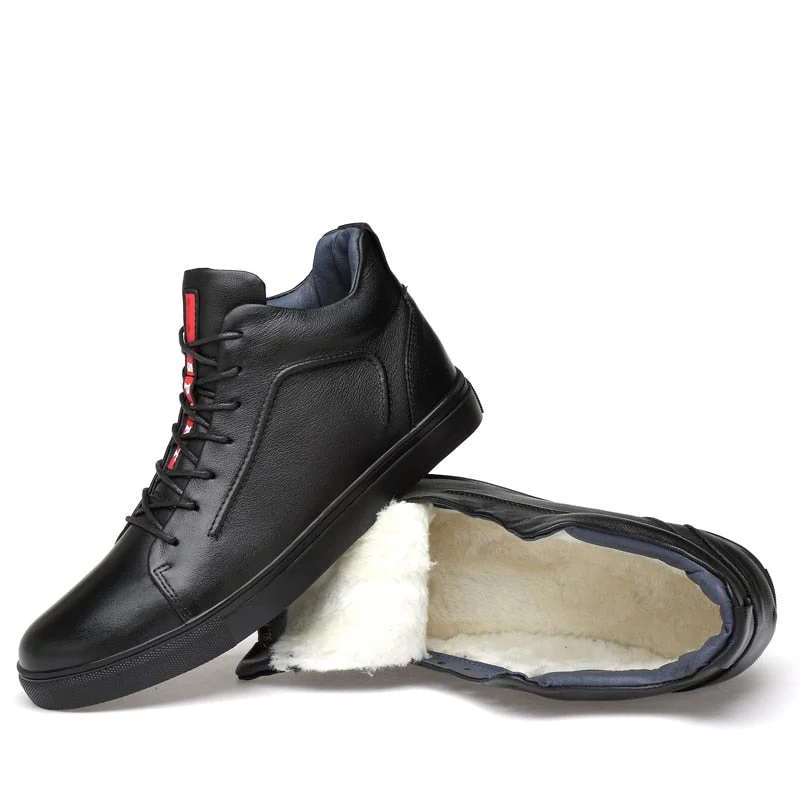 Nine o'clock Men's Microfiber Boots Winter Warm Comfortable Breathable Male Footwear Ankle High-top Botas de hombre Plus Size 48