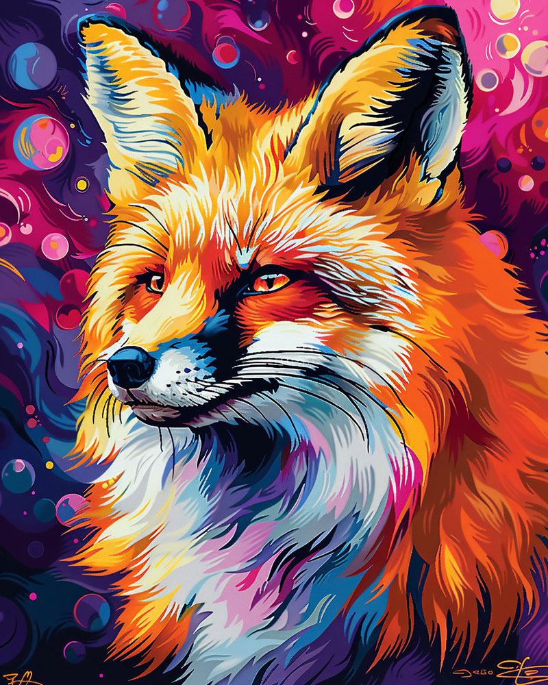 Colorful Fox - Paint by Numbers - 16"x20"/40*50cm