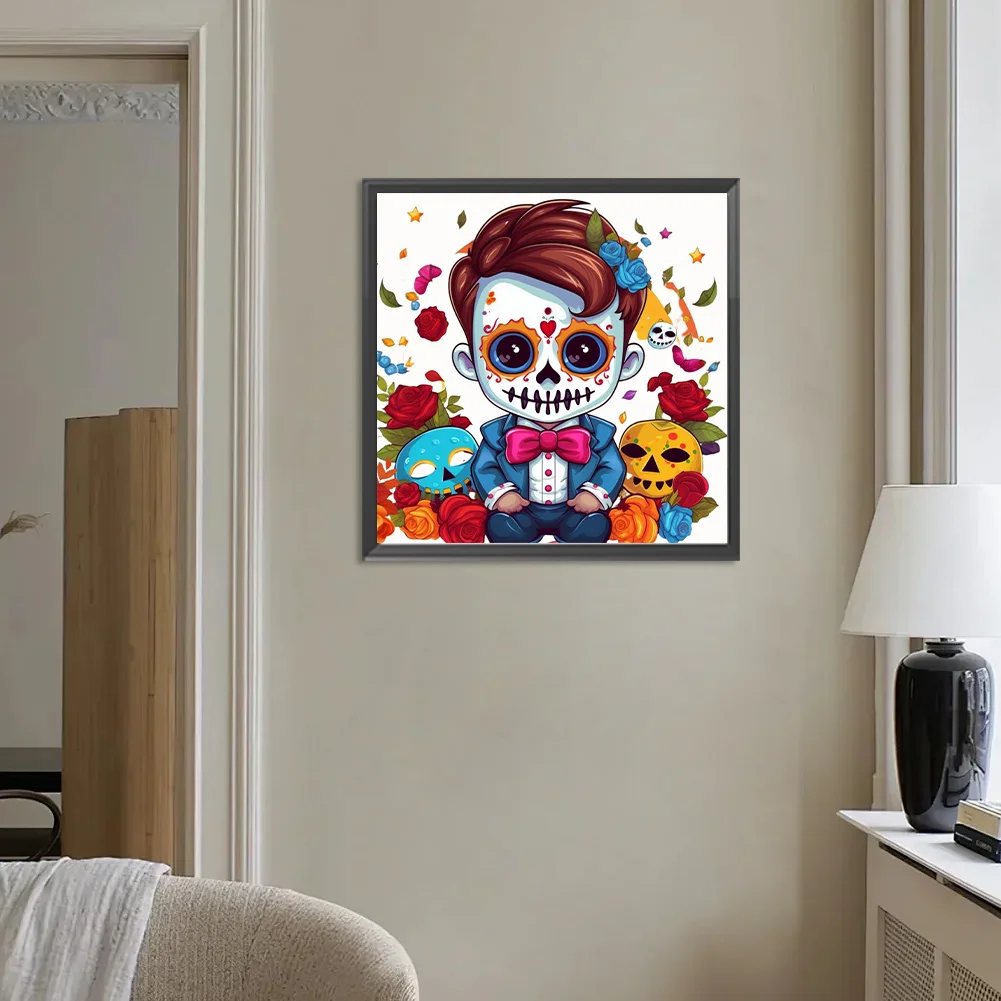 Full Round Diamond Painting 30*30cm - Skeleton Doll