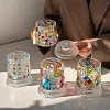 Luxury painted whiskey glass, premium liquor glass, household rotating tumbler glass beer glass