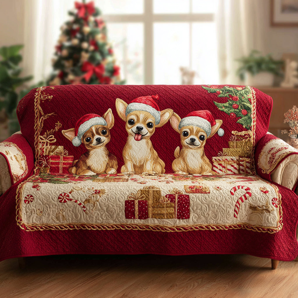 Chihuahua Joyful Quilted Sofa Cover NCU0HH1359 everthome