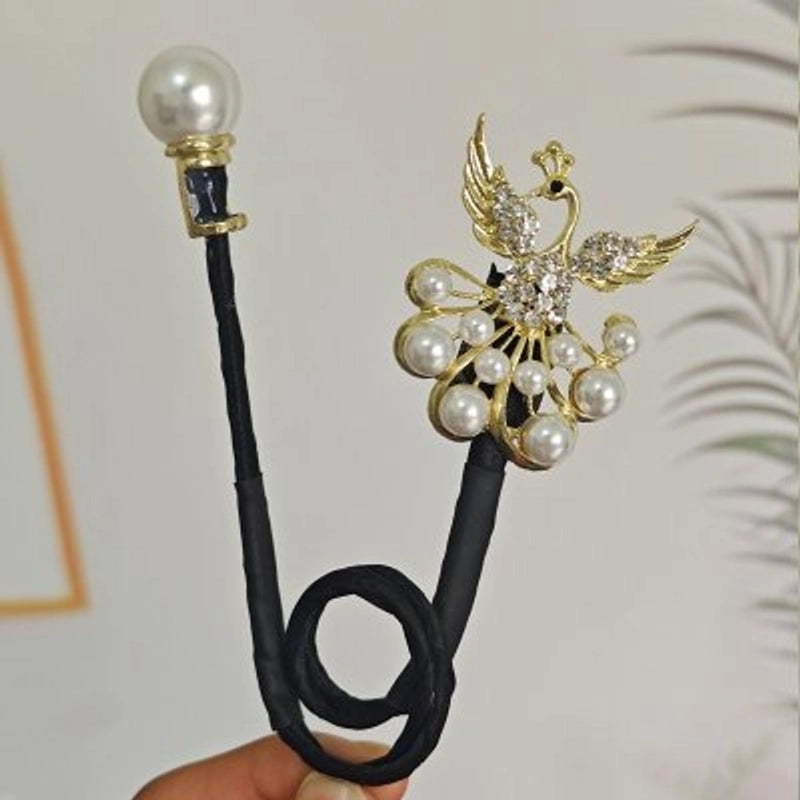 Women’s Minimalist Peacock Feather Flower Alloy Plating Inlay Rhinestones Hair Band