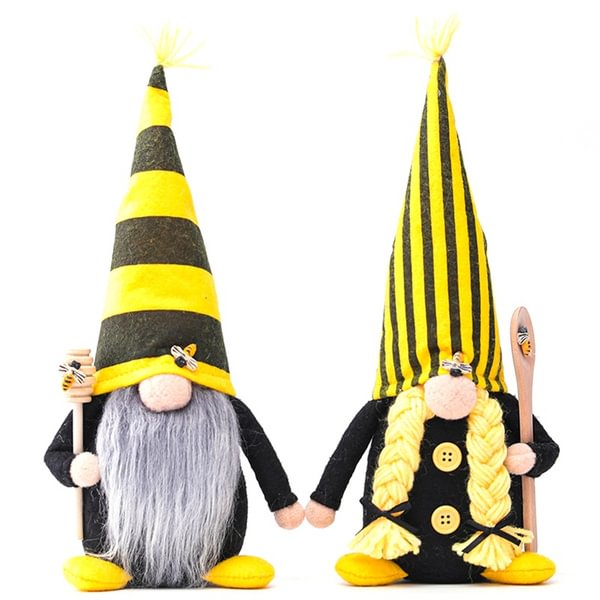Bumble Bee Striped Gnome Scandinavian Swedish Honey Bee Elf Home Farmhouse Kitchen Decor Bee Tiered Tray Display - Shop Trendy Women's Fashion | TeeYours