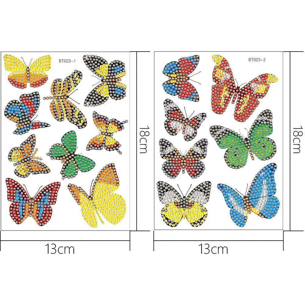 DIY New Diamond Painting Stickers Butterfly Pattern (two small sheets)