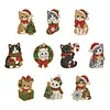 10PCS DIY Pearl Diamond Painting Christmas Fridge Magnets, Sparkling Rhinestone Refrigerator Magnet Craft Kit for Home Decor & Gifts