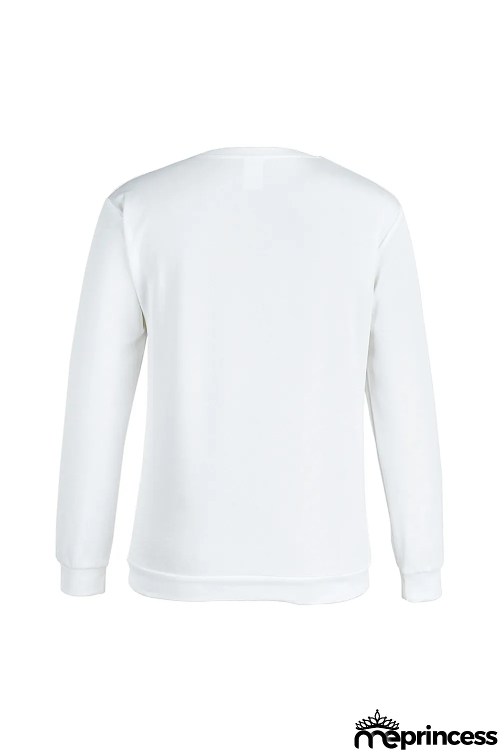 White Casual Street Print Skull Patchwork O Neck Tops