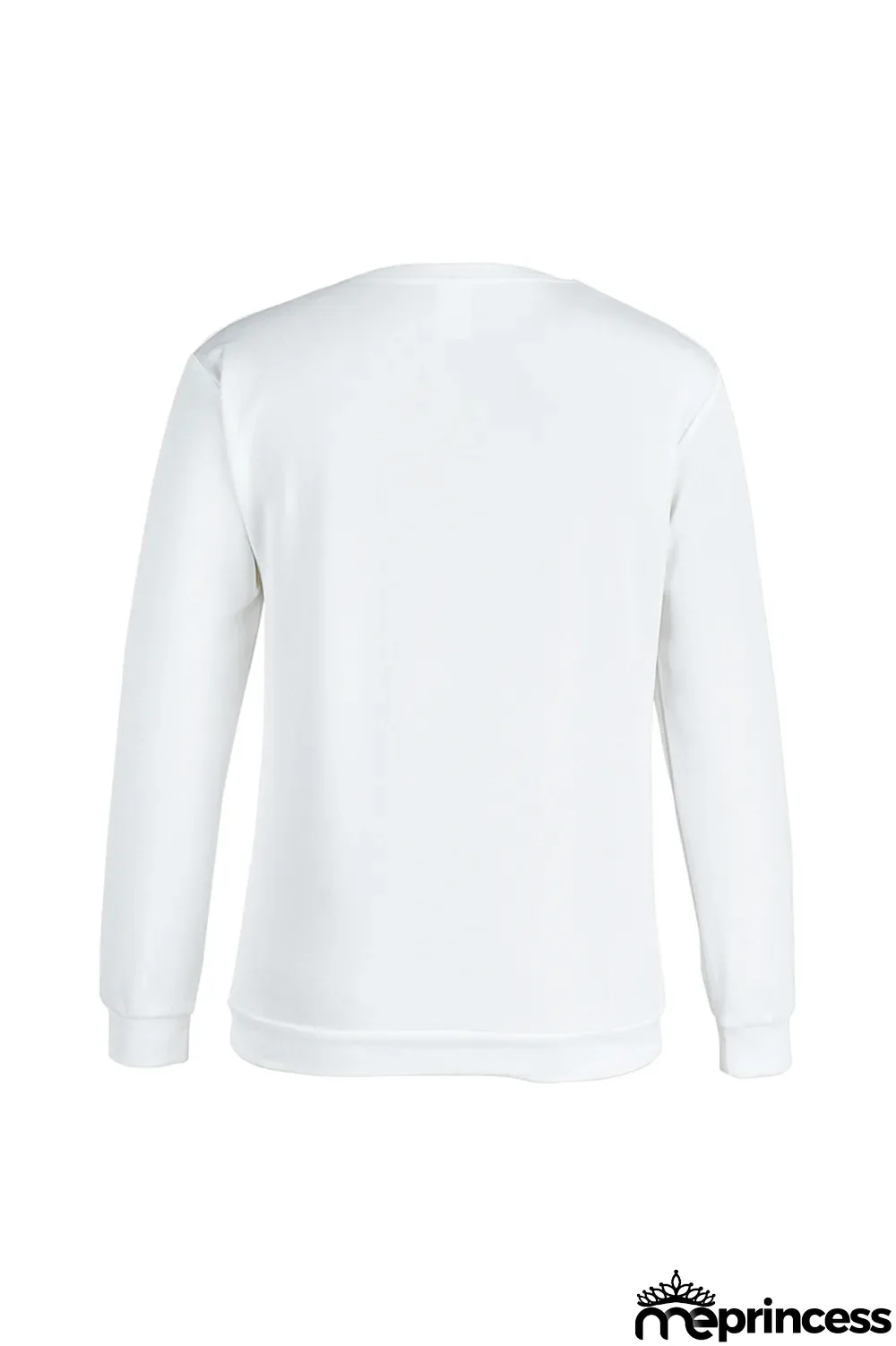 White Casual Street Print Skull Patchwork O Neck Tops