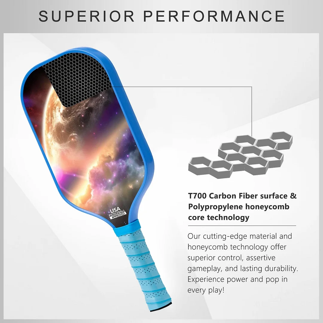 Original Paddle (16mm) T700 Sandblasted Carbon Fiber-Nebula Net