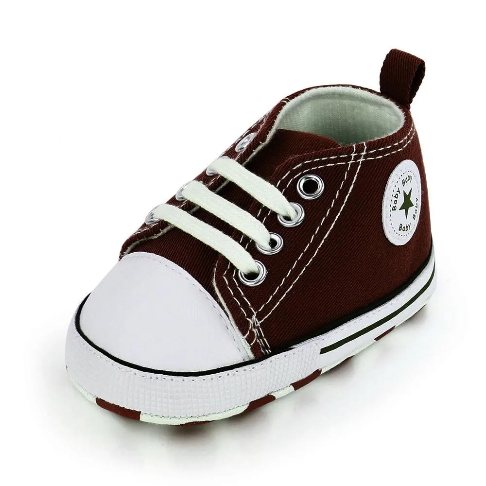 Baby Canvas Classic Sports Sneakers Newborn Baby Boys Girls Print Star First Walkers Shoes Infant Toddler Anti-slip Baby Shoes