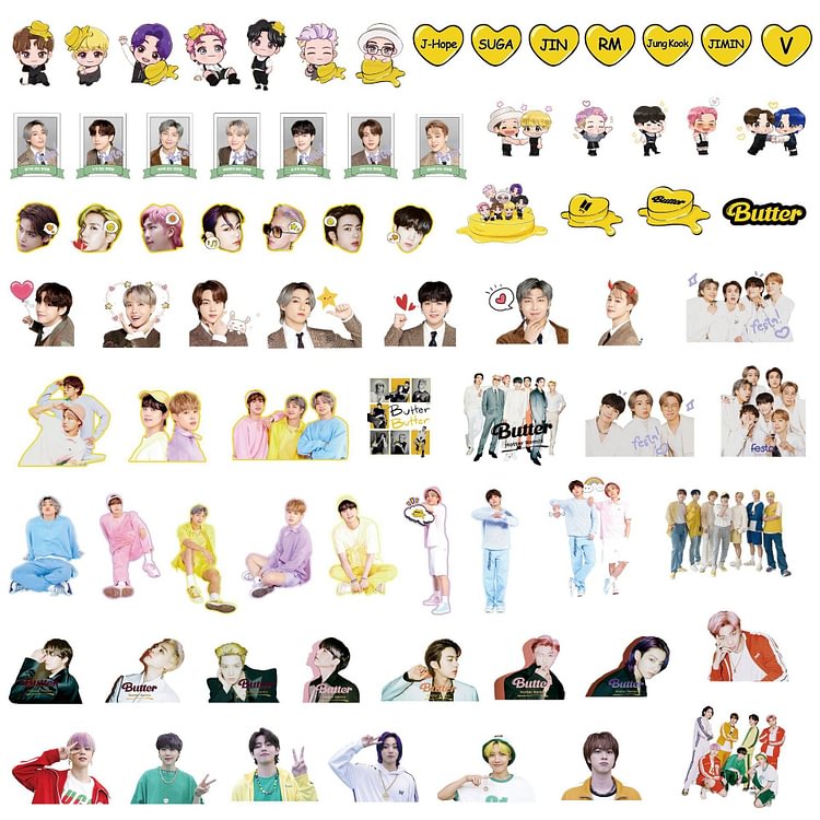 BTS Stickers Cartoon Bias Pack of 70 pcs