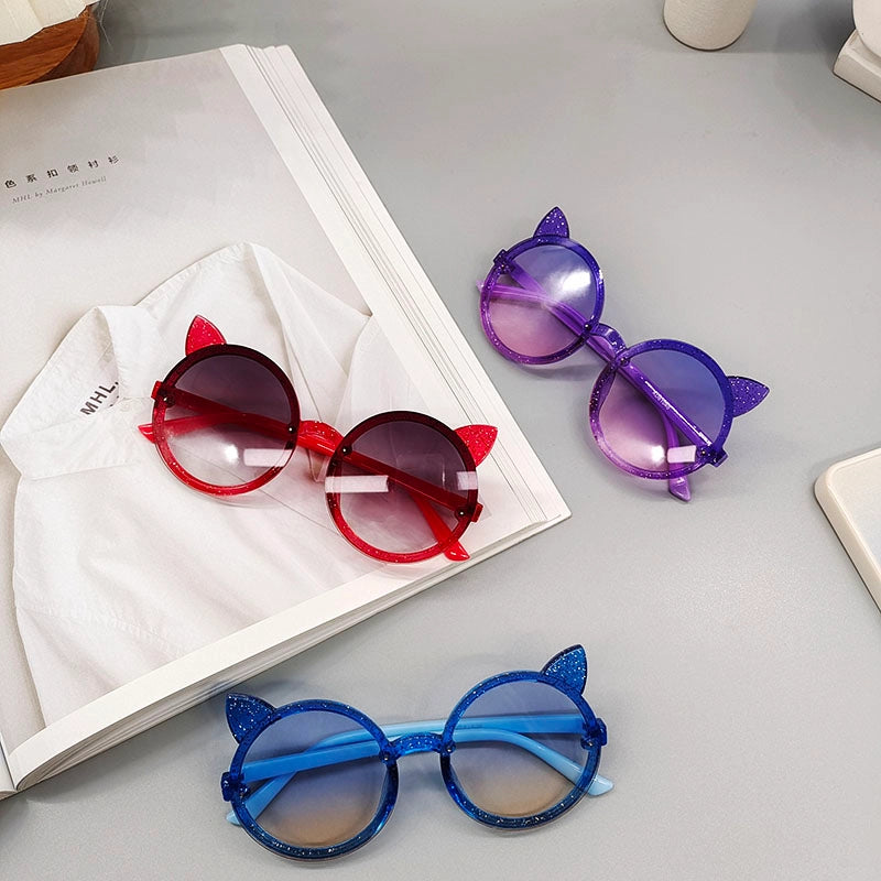 Cartoon Style Cat Resin Kids Sunglasses