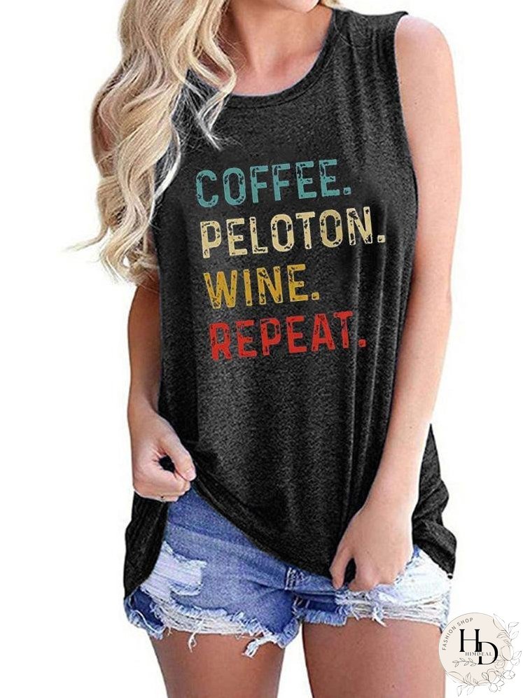 Coffee Letter Print Crew Neck T-Shirt