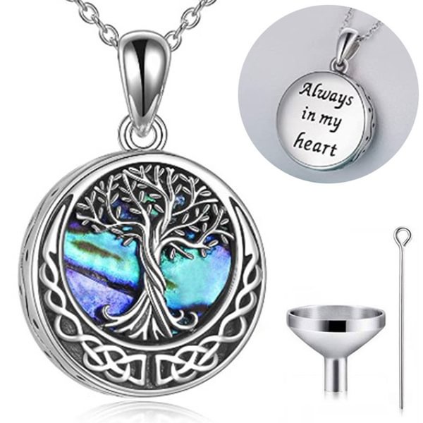 925 Sterling Silver Cremation Jewelry Tree Of Life Urn Necklace For Ashes With Crystal Memory Keepsake Jewelry Funnel Filler Gifts For Women Girls Friends - Shop Trendy Women's Fashion | TeeYours