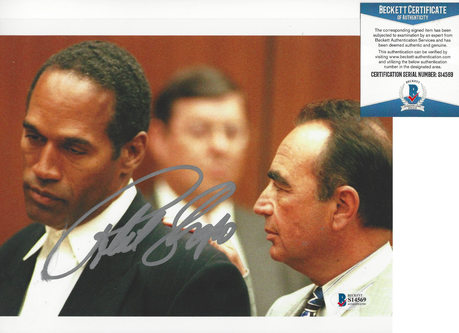 ROBERT SHAPIRO - O.J. SIMPSON TRIAL LAWYER SIGNED 8X10 Photo Poster painting 2 BECKETT COA BAS