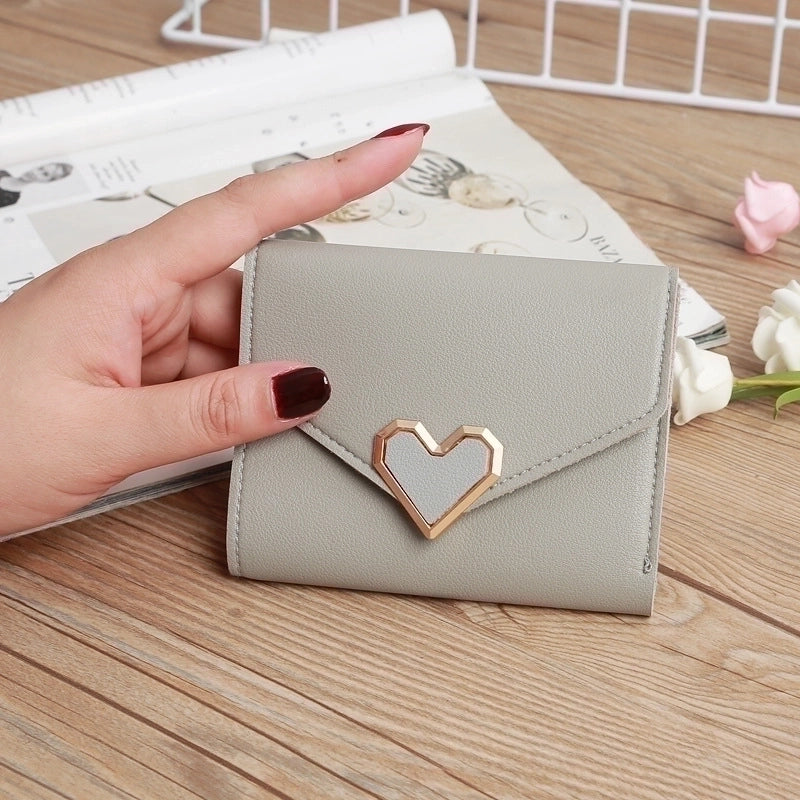 3 Pieces Retro Three-Fold Heart-Shaped Buckle Wallet