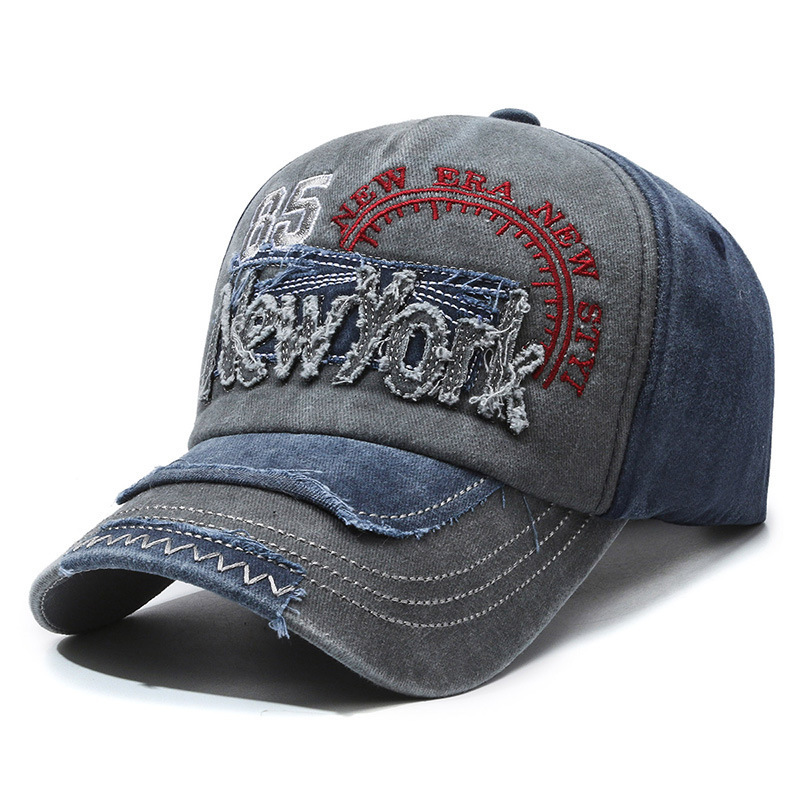 Letter-embroidered baseball cap