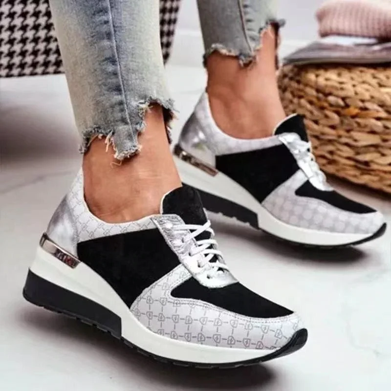 Qengg 2022 Brand Design New Women Casual Shoes Height Increasing Sport Wedge Shoes Air Cushion Comfortable Sneakers Zapatos De Mujer