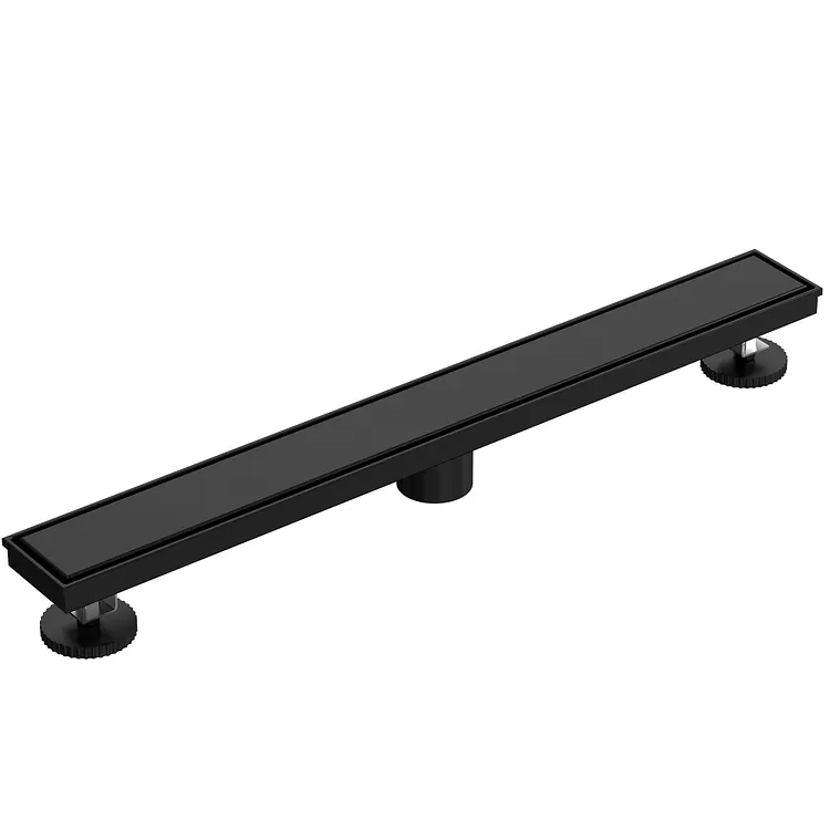 EVERSTEIN Stainless Steel linear shower drain in Matte Black, 24" L