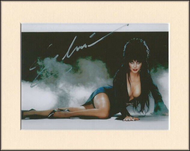 ELVIRA MISTRESS OF THE DARK PANTYHOSE PP 8x10 MOUNTED SIGNED AUTOGRAPH Photo Poster painting