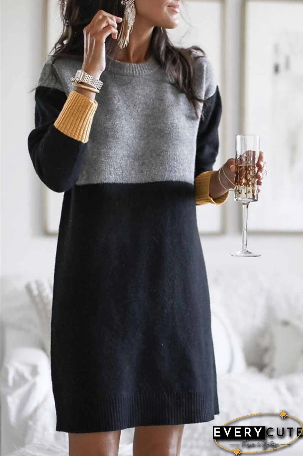 Fashion Casual Loose Patchwork Dress