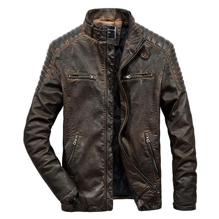Vintage leather jacket men's jacket