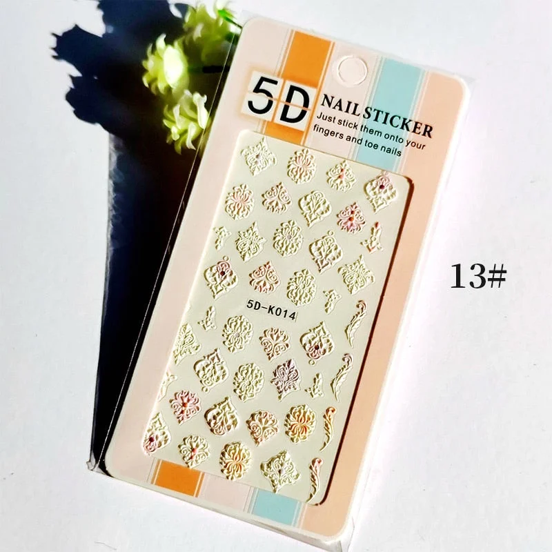 1PC 5D Nail Stickers Winter Santa Claus Self-Adhesive Slider Nail Art Decorations Christmas Snow Decals Manicure Accessories-Nail Inspo