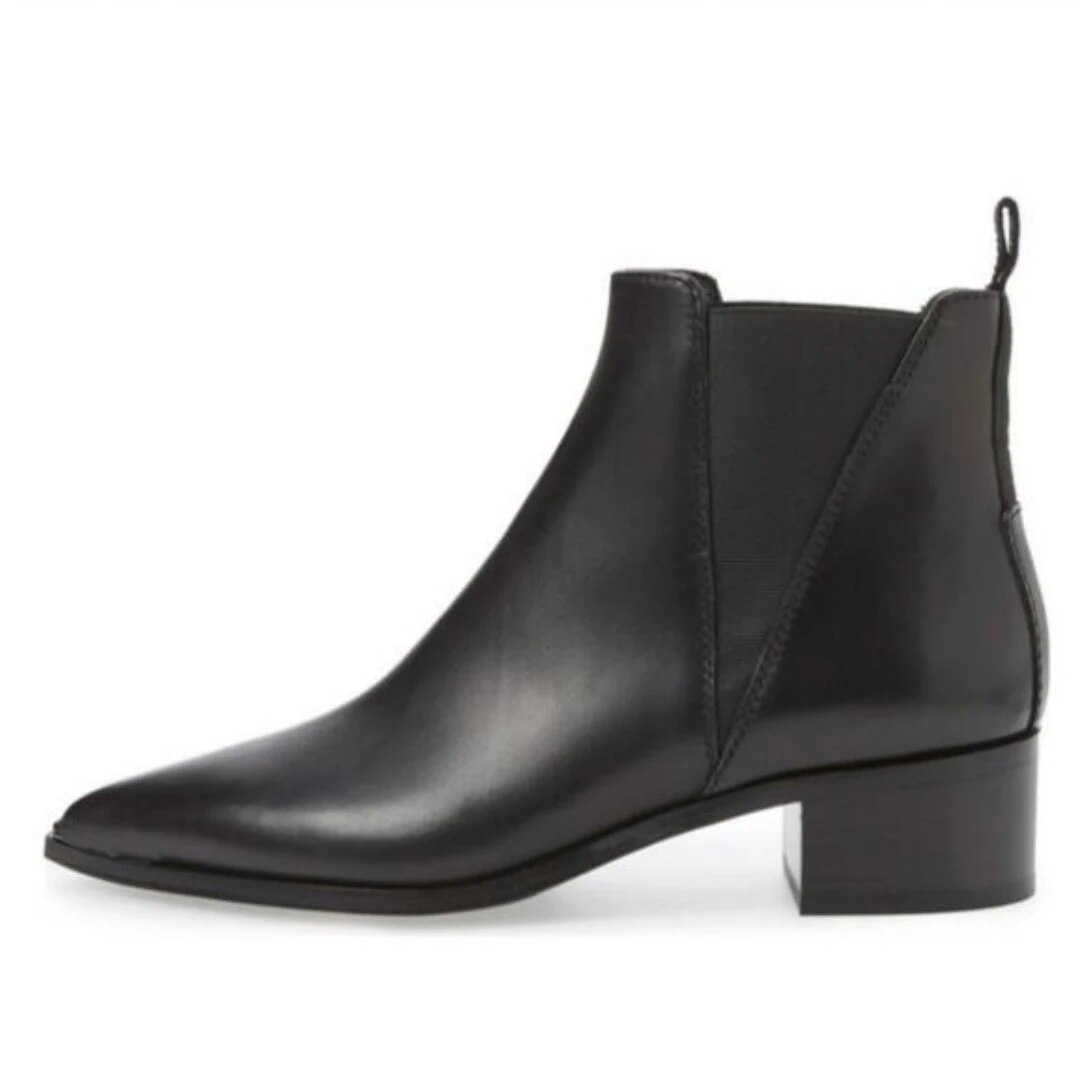 TAAFO Shoes Women's Boots  Leather Ankle Boots Pointed Toe Boots Show Shoes