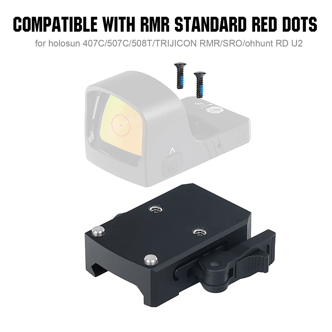 ohhunt® Red Dot Mount Picatinny Quick-Release Low Riser Mount Compatible with Trijicon RMR/SRO/Holosun 407C/507C/508T