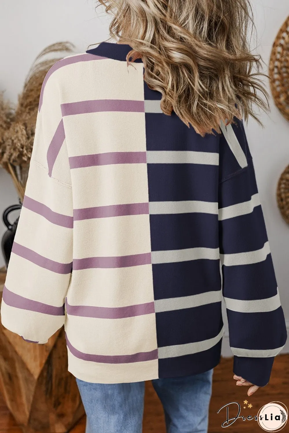 Colorblock Oversized Sweater