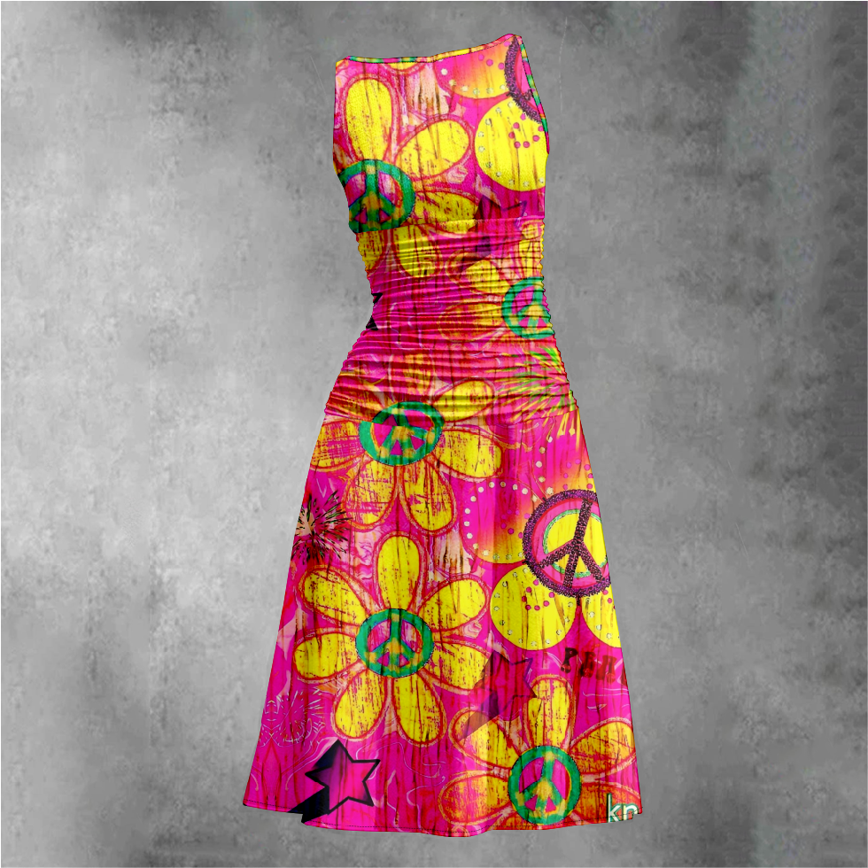 Women's Retro Graffiti Print Maxi Dress