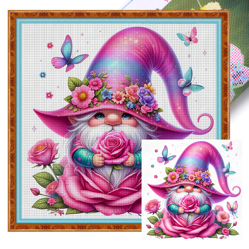 Gnome Full 11CT Pre-stamped Canvas(40*40cm) Cross Stitch