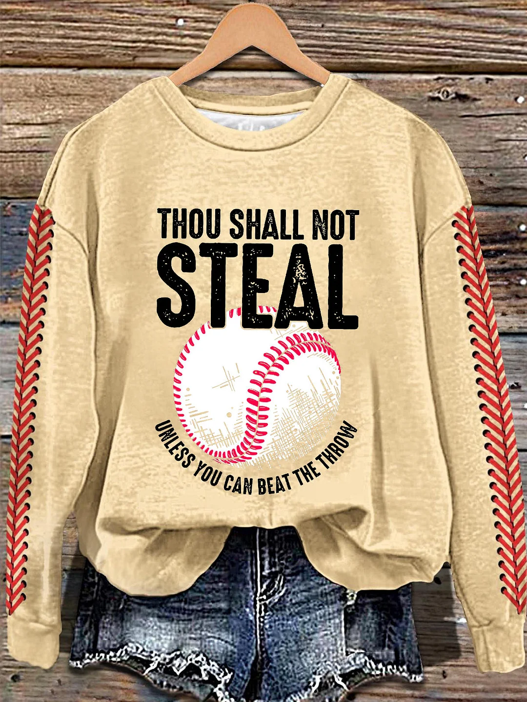 Funny Baseball Crew Neck Casual Sweatshirt