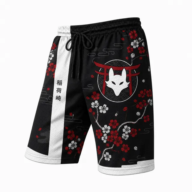 Techwear Japanese Red Dragon Athletic Shorts