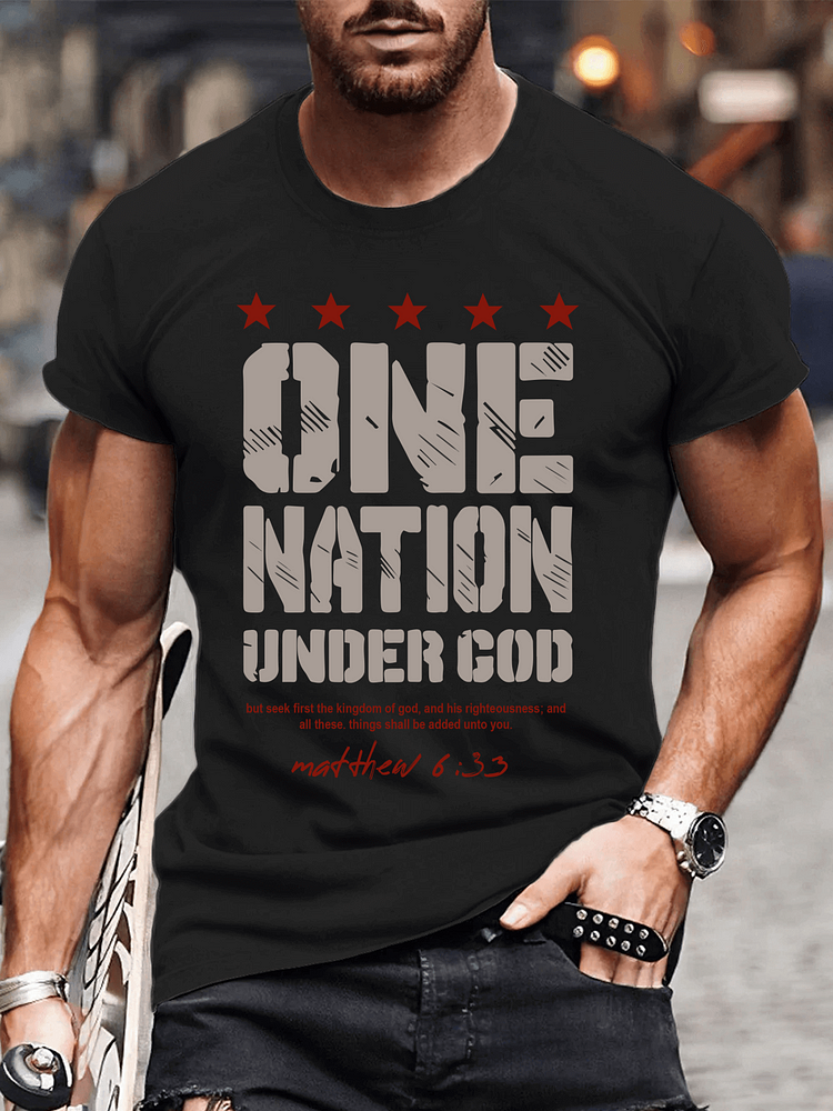 Matthew 6:13 - One Nation Under God Men's T-Shirts