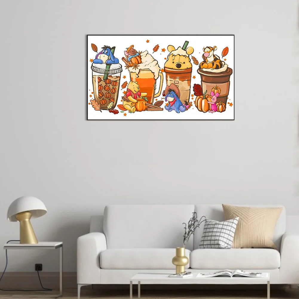Diamond Painting - Full Round Drill - Winnie the Pooh Drinks(Canvas|70*40cm)