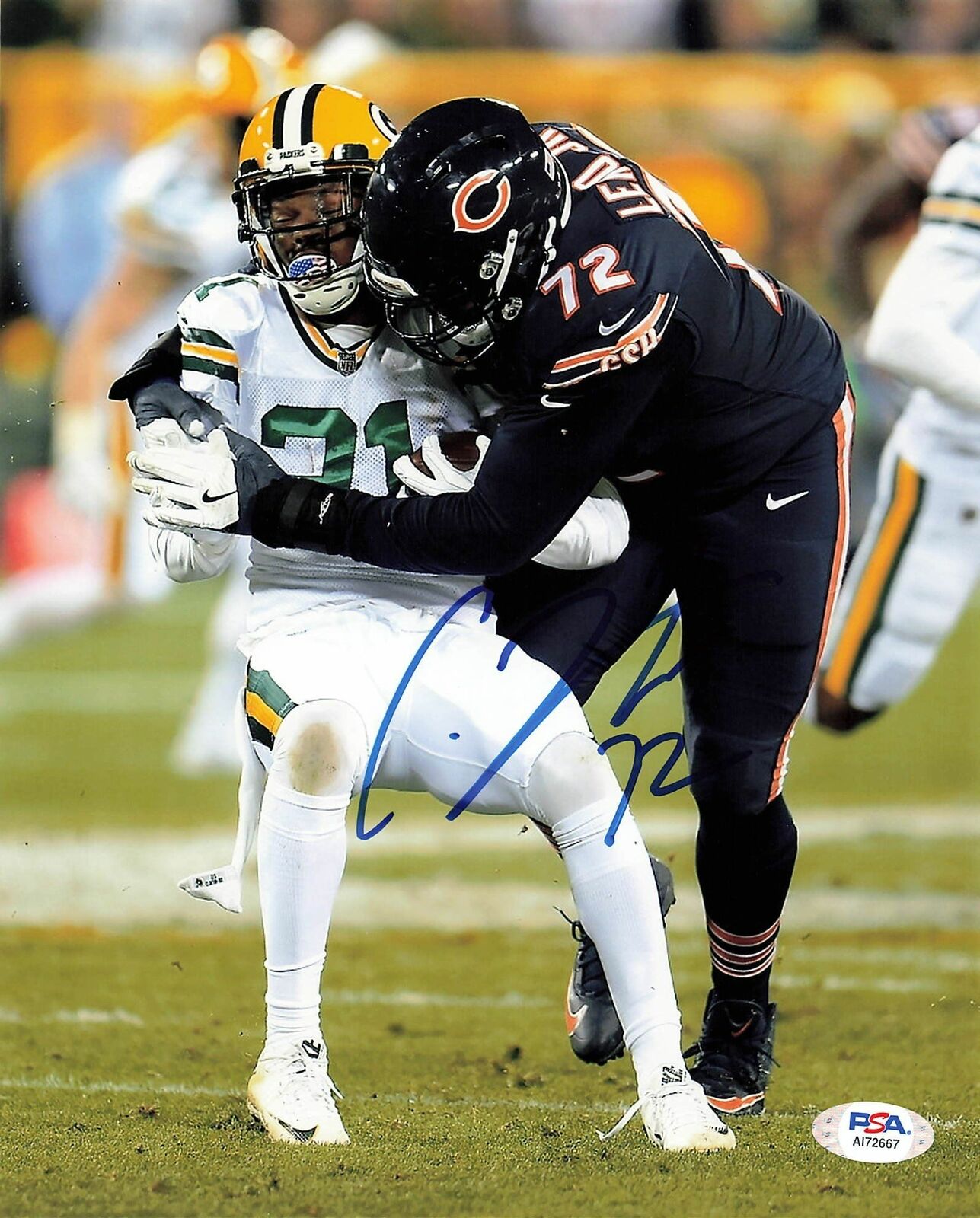 CHARLES LENO Signed 8x10 Photo Poster painting PSA/DNA Chicago Bears Autographed