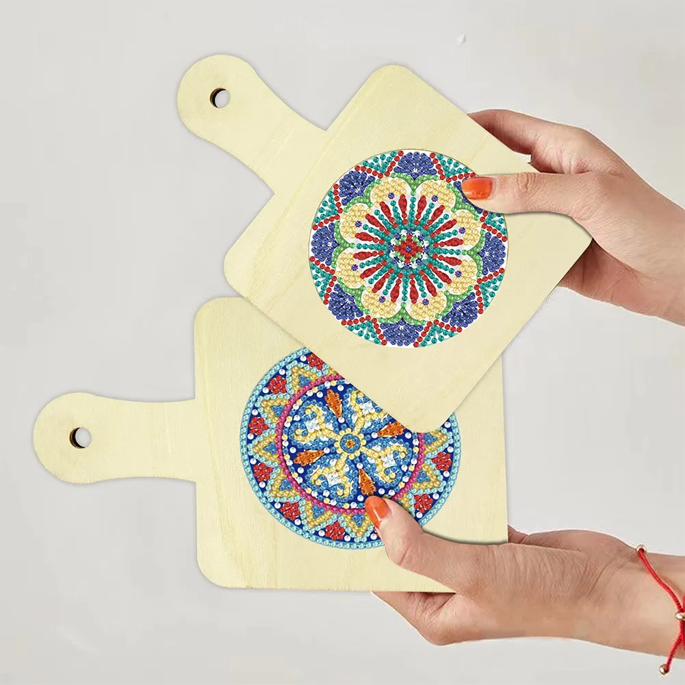 4Pcs Mandala DIY Diamond Painting Placemats Rhinestone Table Mats for Adults