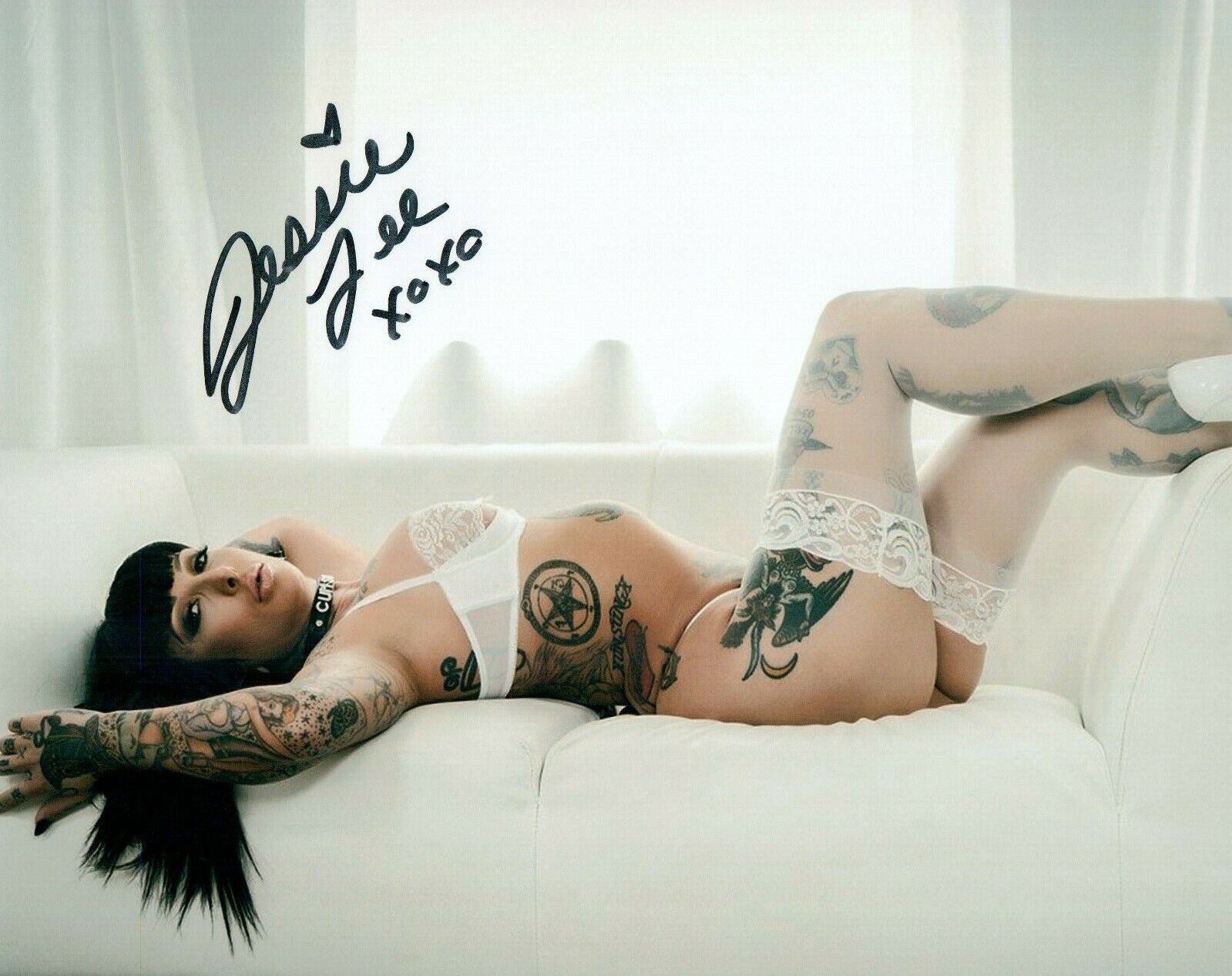 Jessie Lee Super Sexy Hot Signed 8x10 Photo Poster painting Adult Model COA Proof 17C