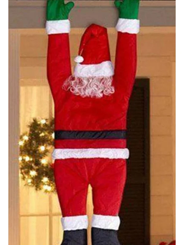 Santa Claus Decoration Hanging Props On The Roof-elleschic